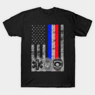 Fire Police Emt Responder Flag T-Shirt